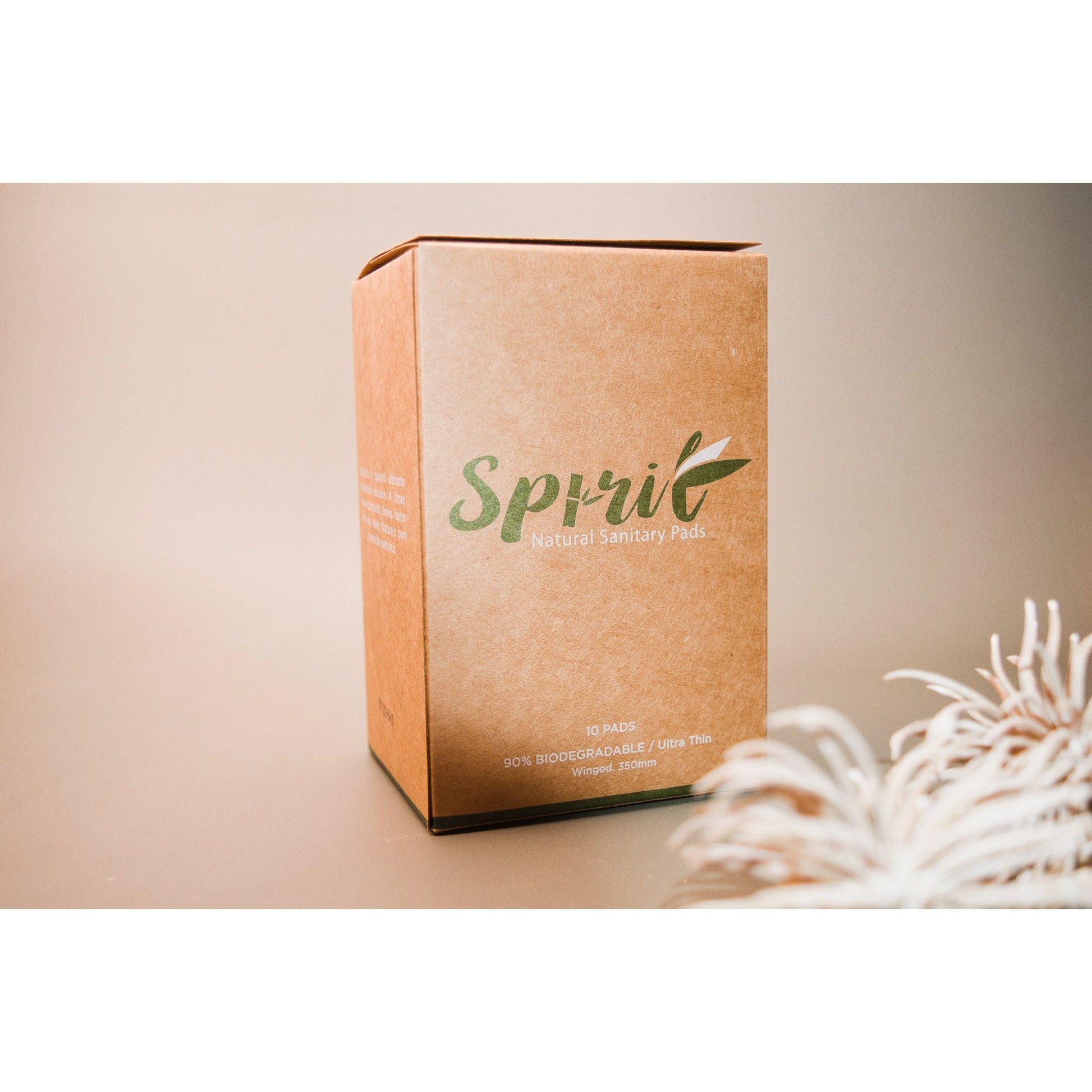 Spirit Sanitary Pads Pack of 10 Period Pads. Bamboo Period Pad. pads with wings. Brown and Green