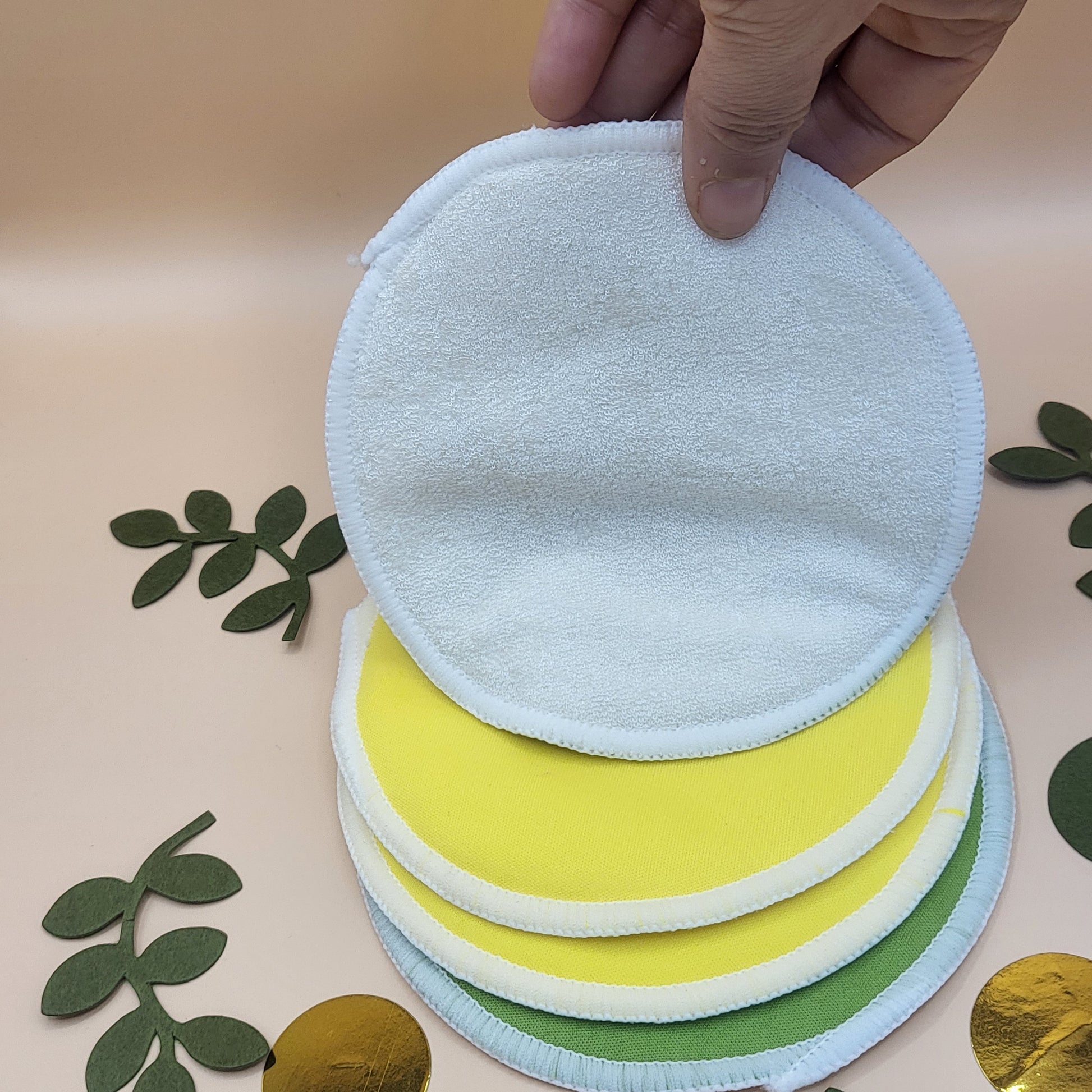 Spirit Bamboo Feeding Pads in Green and Yellow